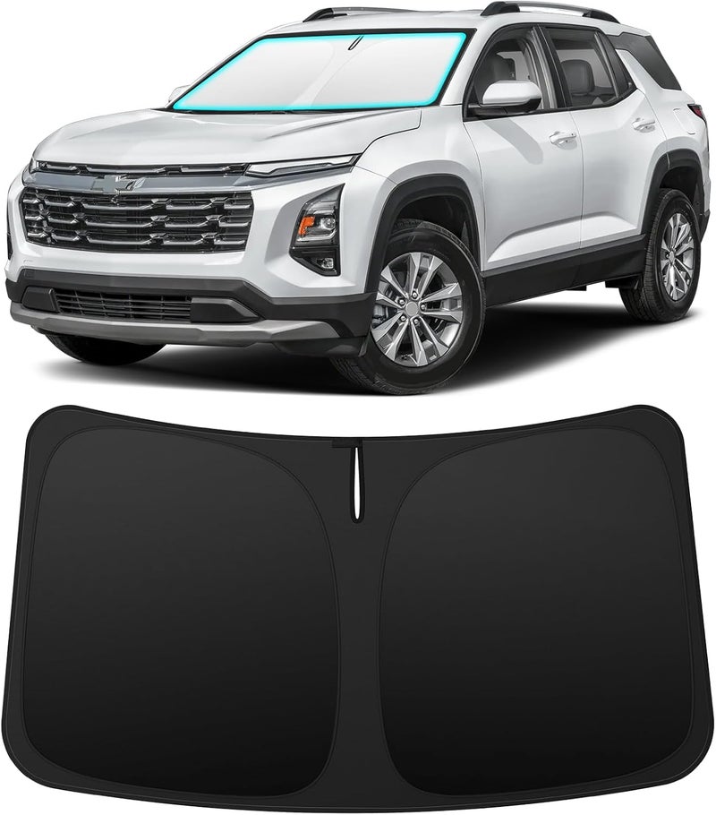 INSAUTO Foldable Windshield Sun Shade for Chevy Equinox 2018-2024 (Equinox EV Not Fit), Heat & UV Protection Car Sunshade with Storage Bag, Keep Interior Cool & Easy Installation - Image 1
